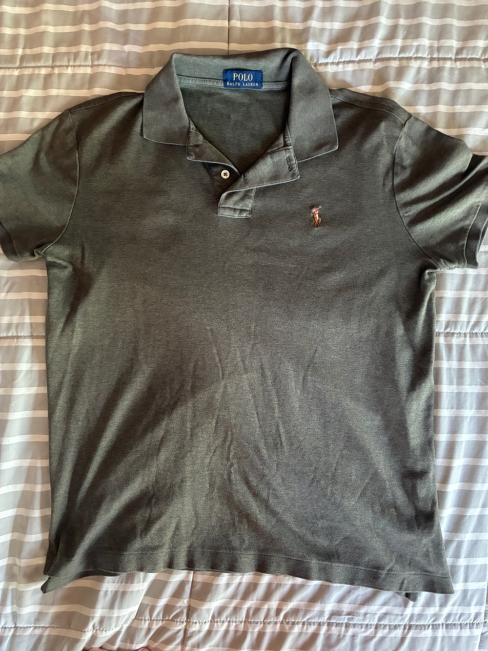 Ralph Lauren Heathered Olive Polo with Embroidered Pony